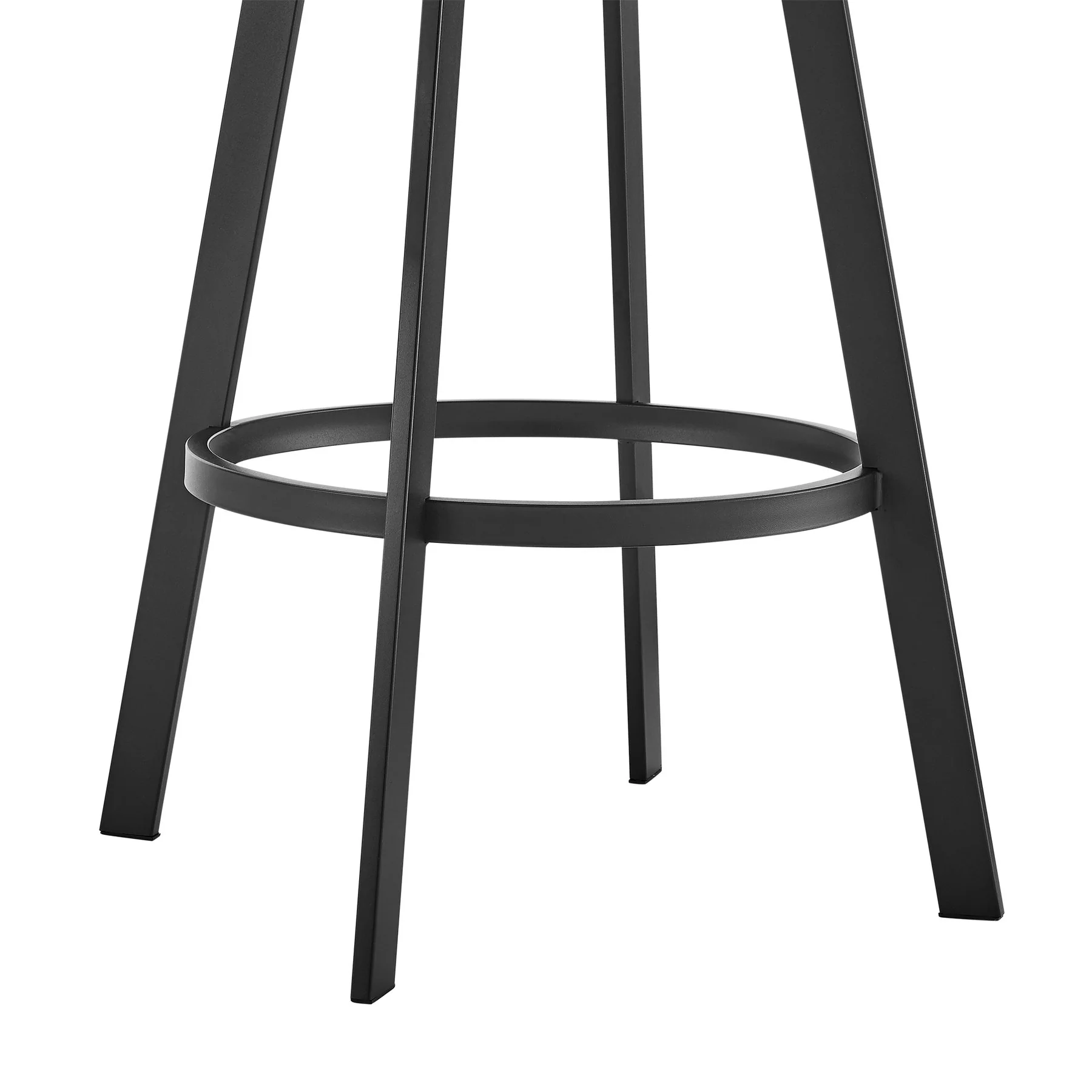 Ramona 26" Swivel Counter Stool with Matte Black Iron and Light Gray Faux Leather - Image 8