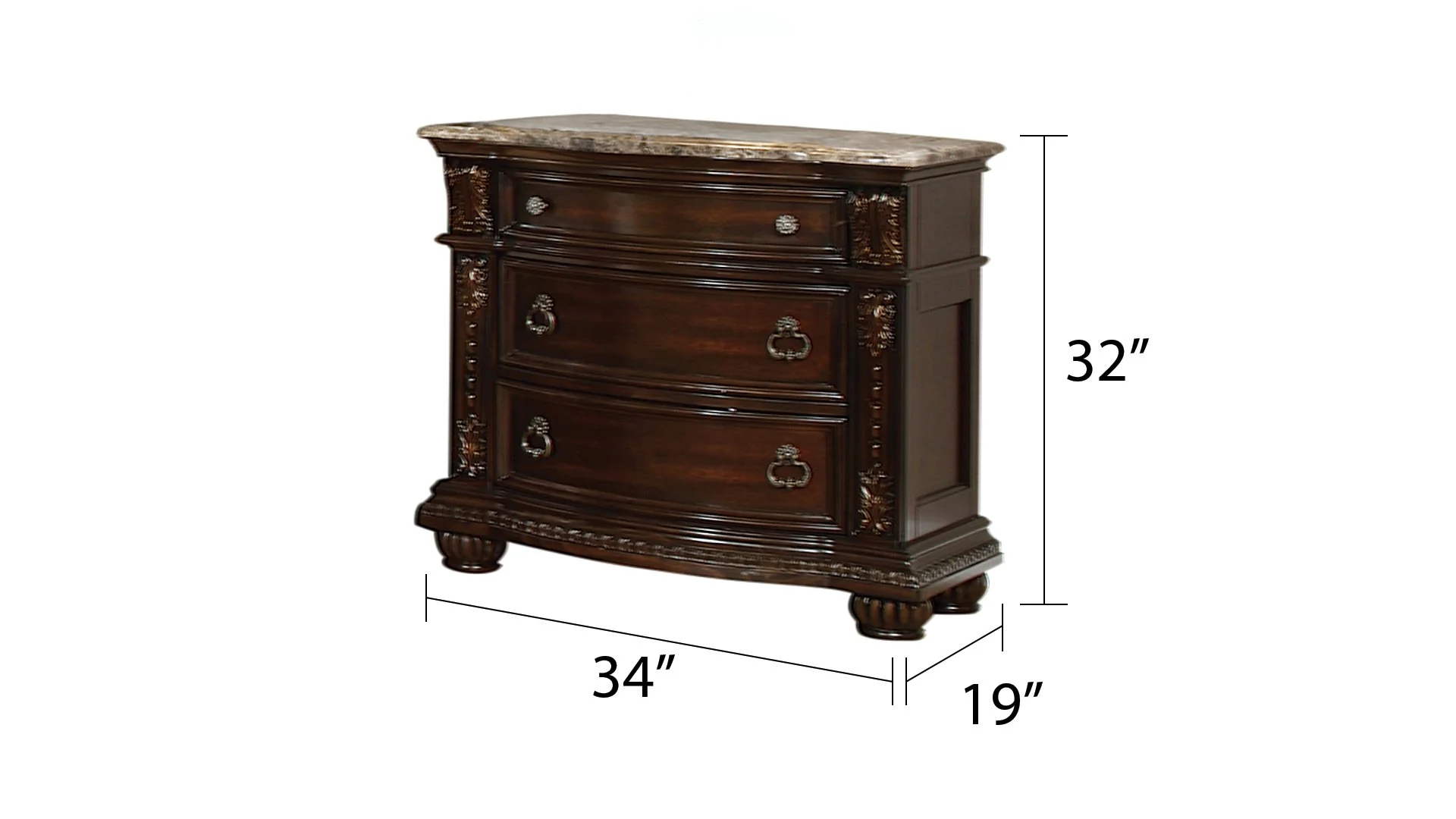 Roma 5 Pc King Bed Dark Walnut - Image 14