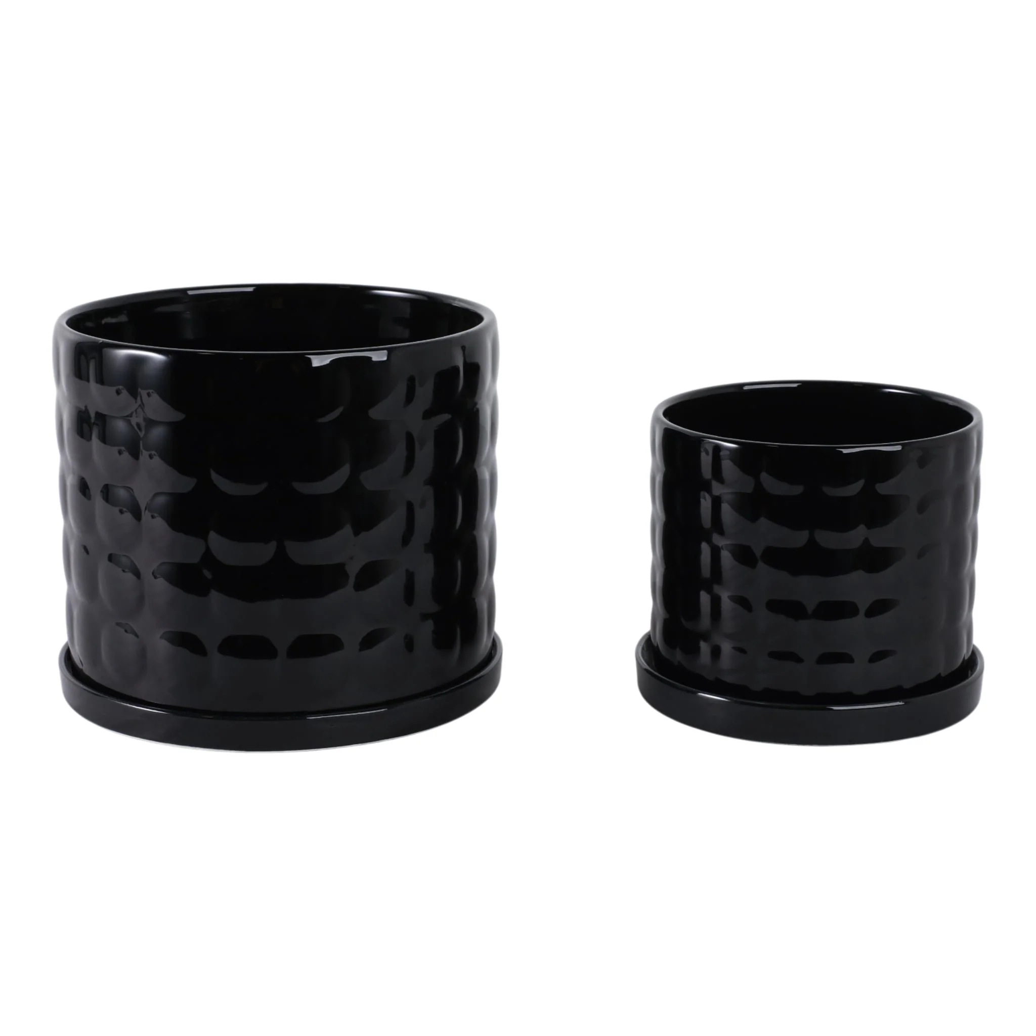 S/2 6/8" Bubble Planter, Black