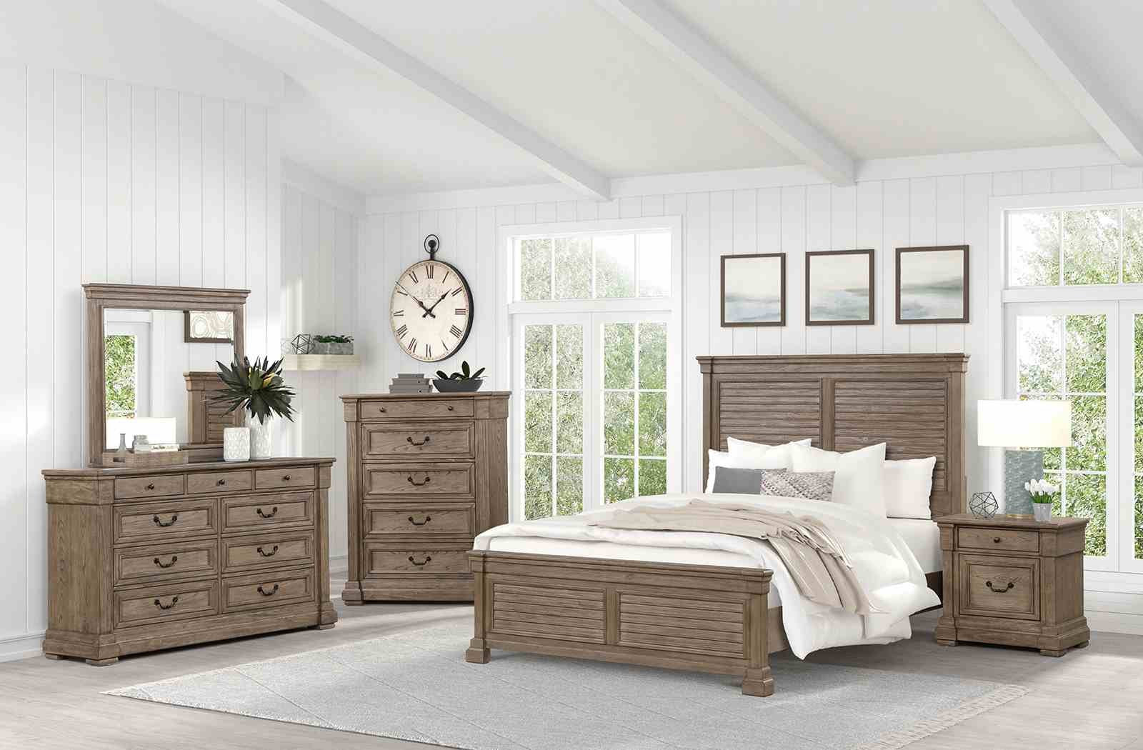 Sheringham E.King Bed, Weathered Gray