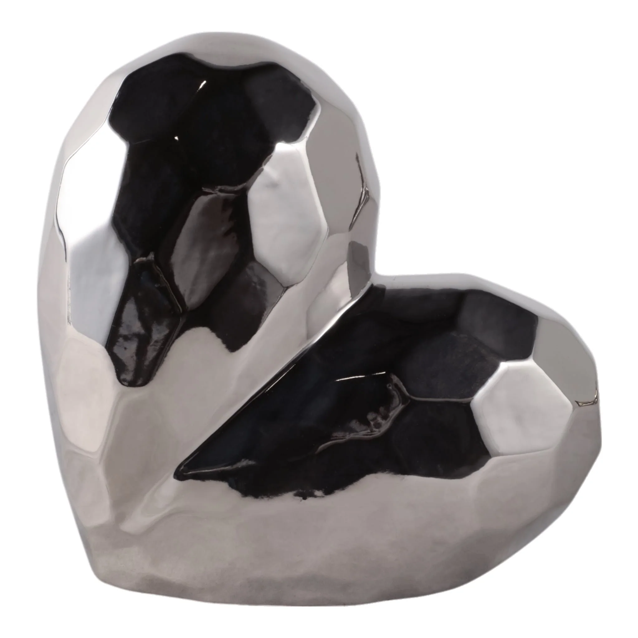 Silver Ceramic Heart 8
