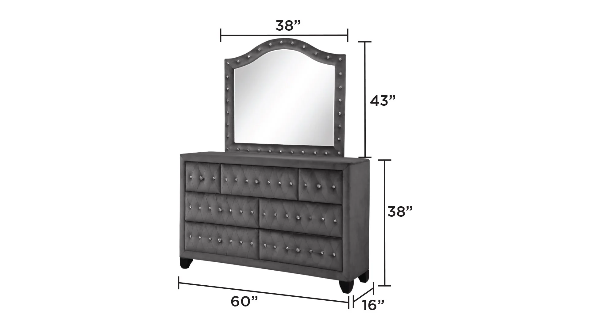 Sophia Full Bed 4 Grey - Image 8