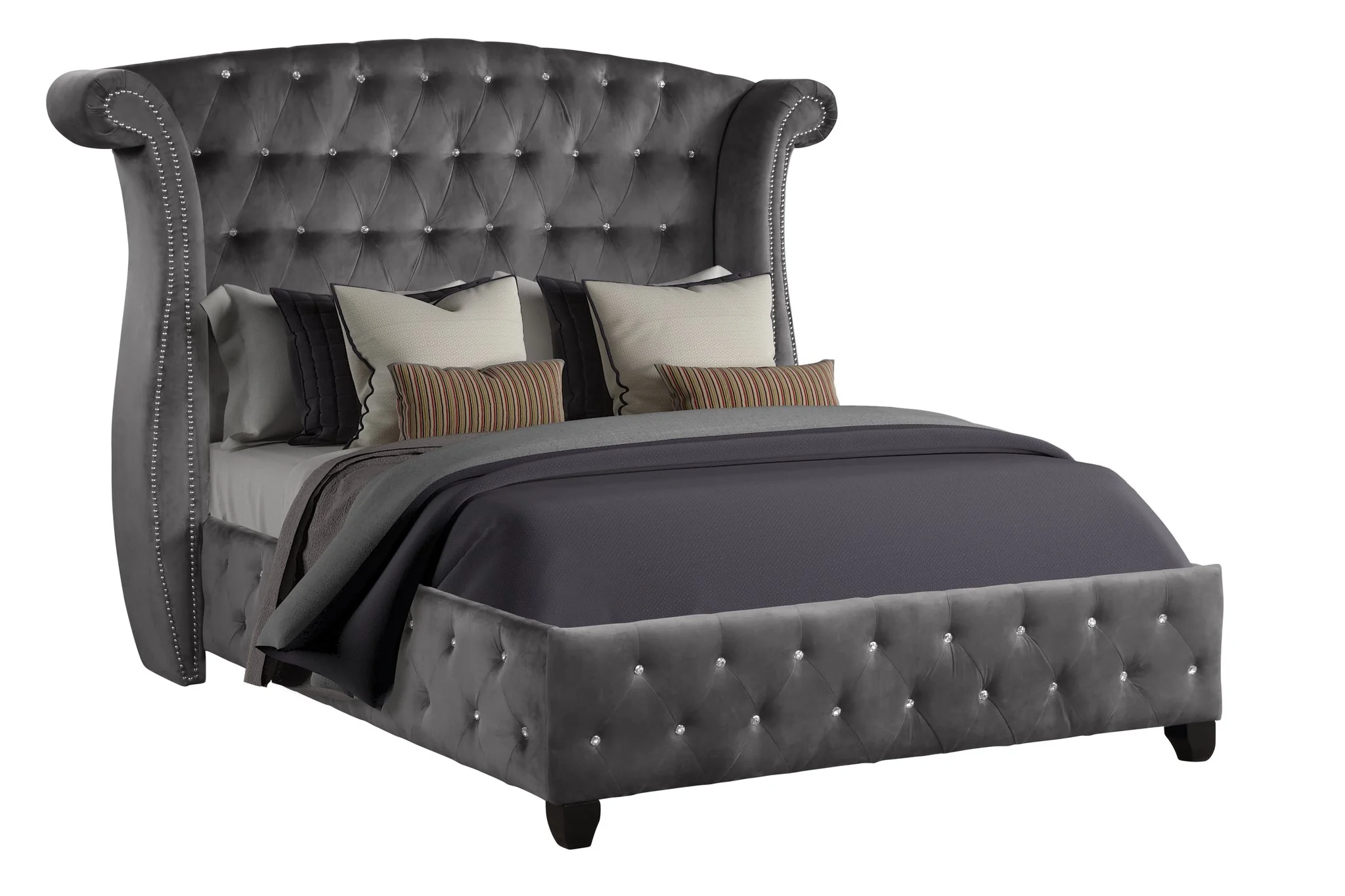 Sophia King Bed 5 Grey - Image 2