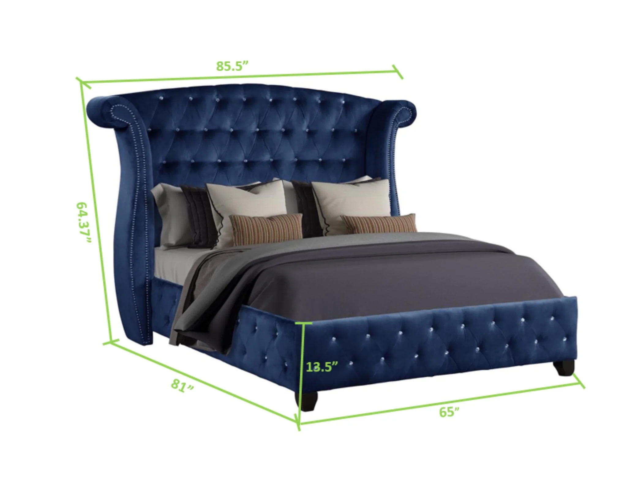 Sophia Queen Bed Blue - Image 4