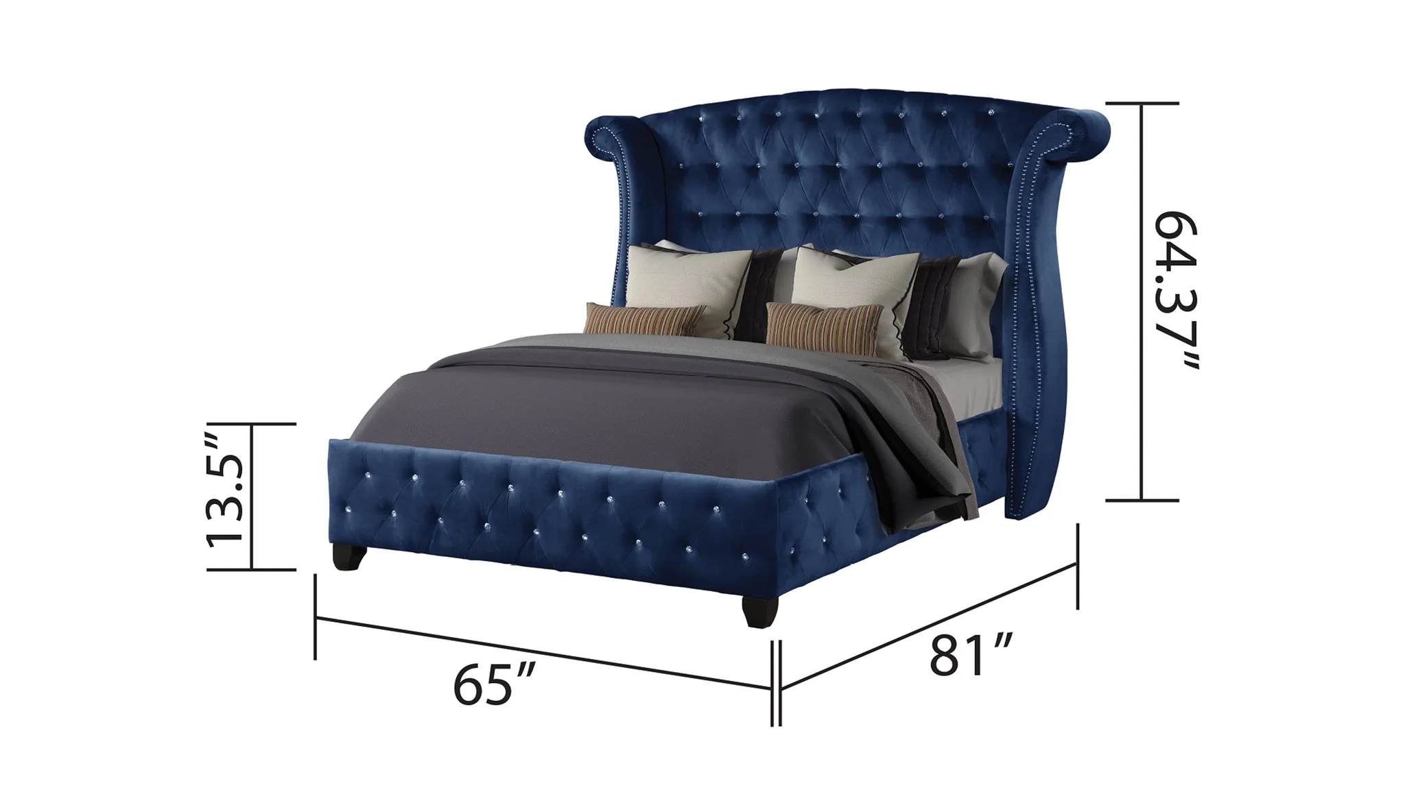 Sophia Queen Bed Blue - Image 5