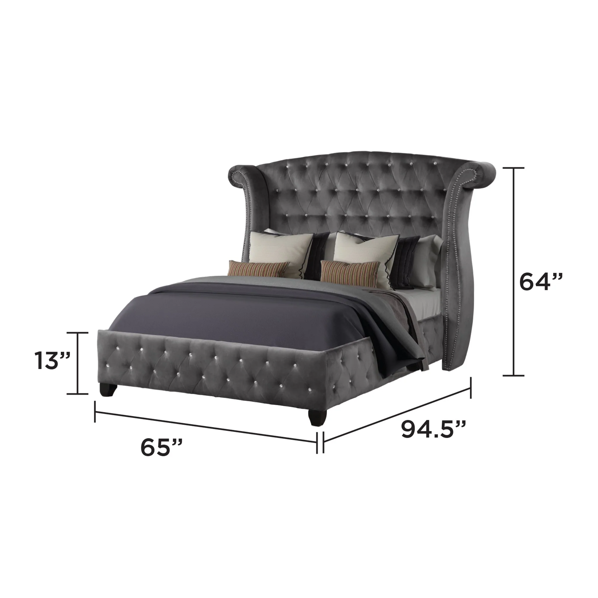 Sophia Queen Bed Grey - Image 5