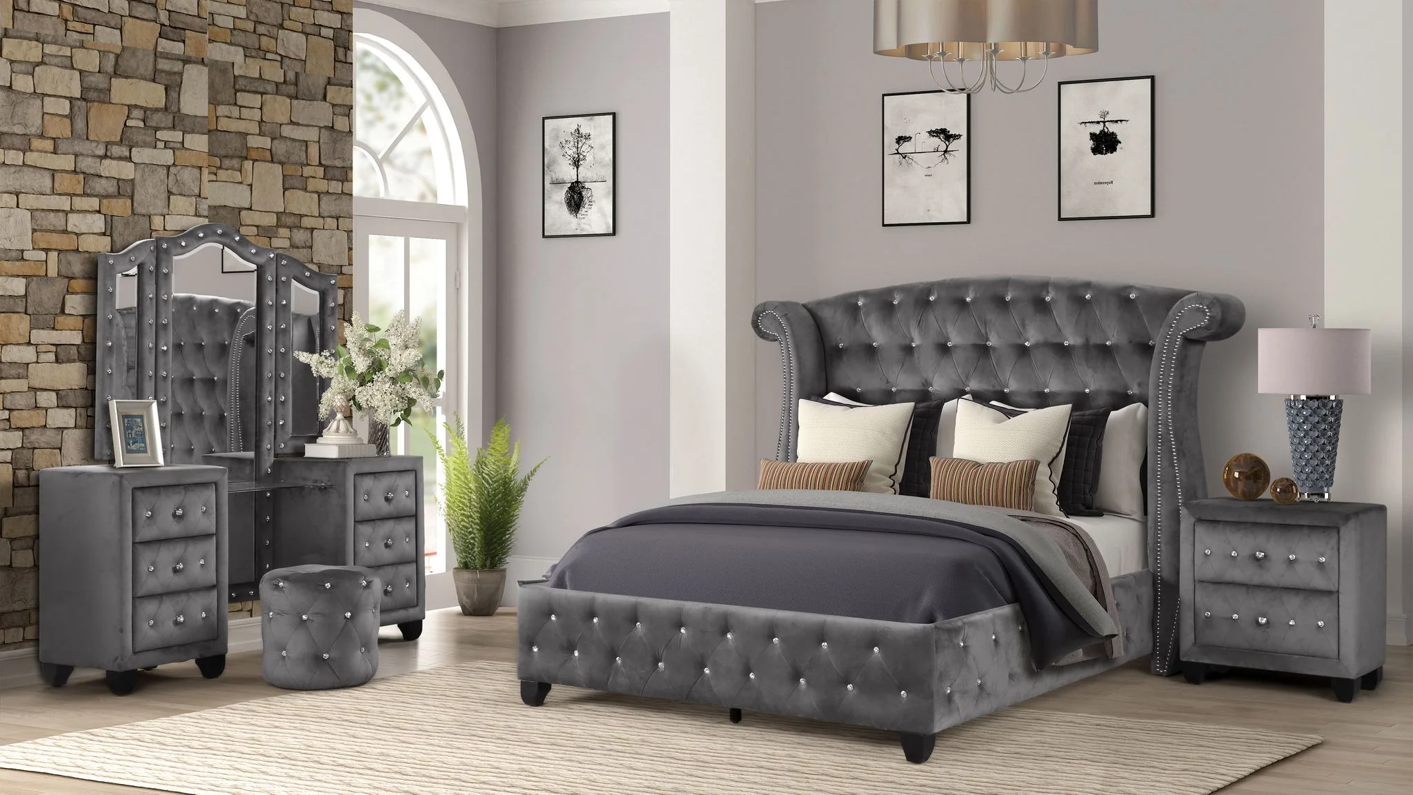 Sophia Queen Vanity 4 Grey