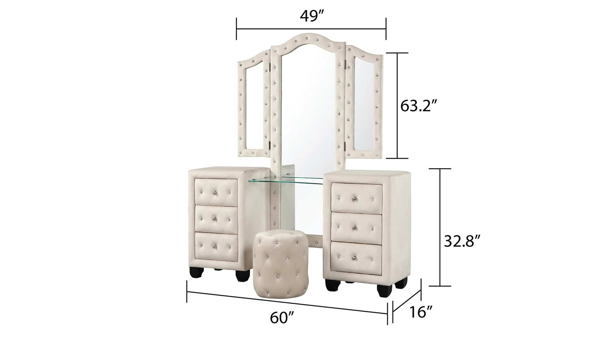 Sophia Vanity Set Cream - Image 5