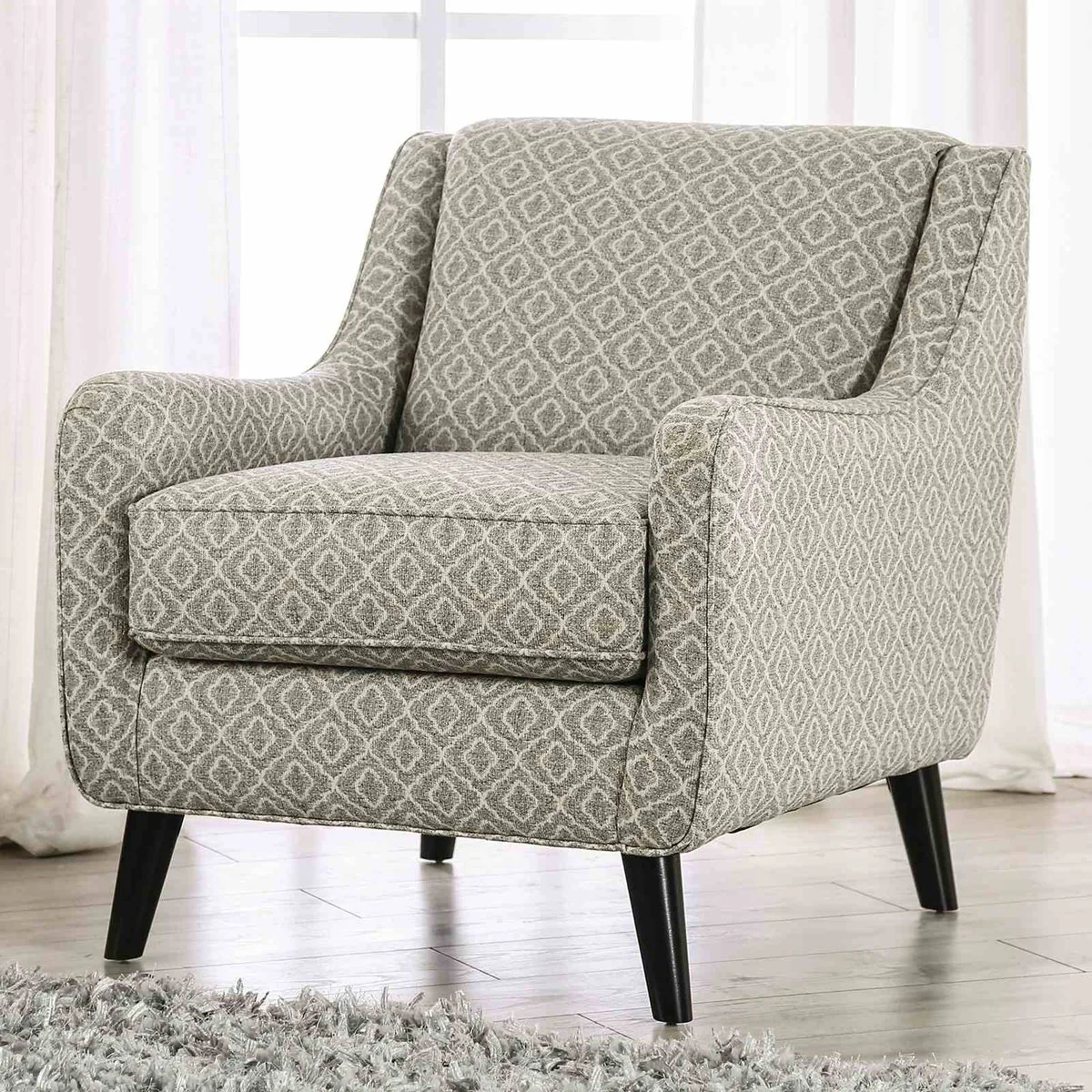 Stephney Accent Chair, Gray/Gold