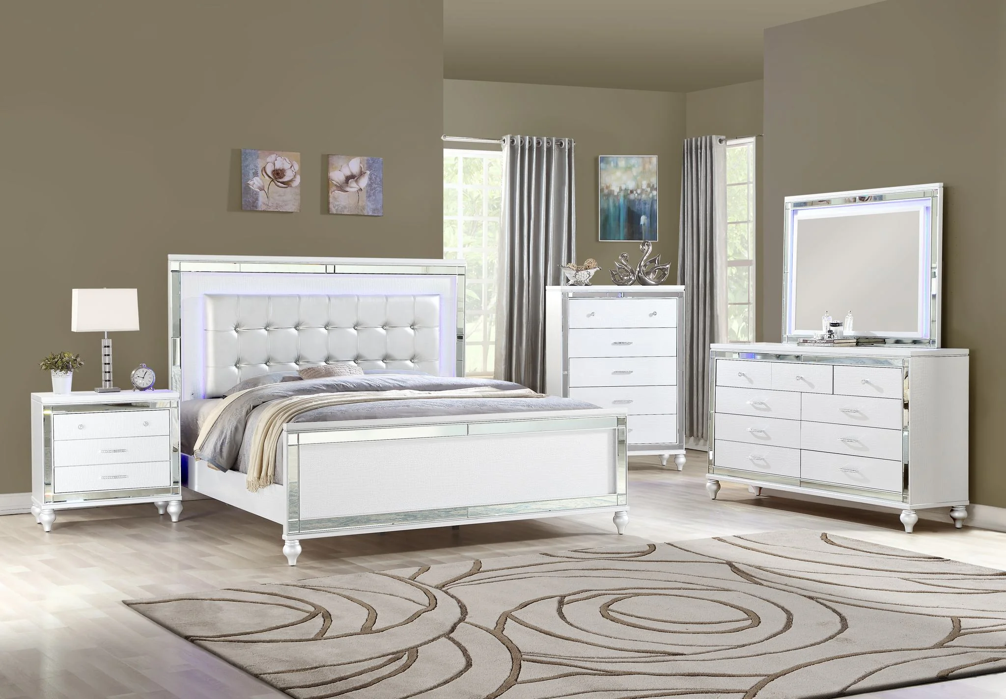 Sterling 5 Pc Queen Bed White - Image 2
