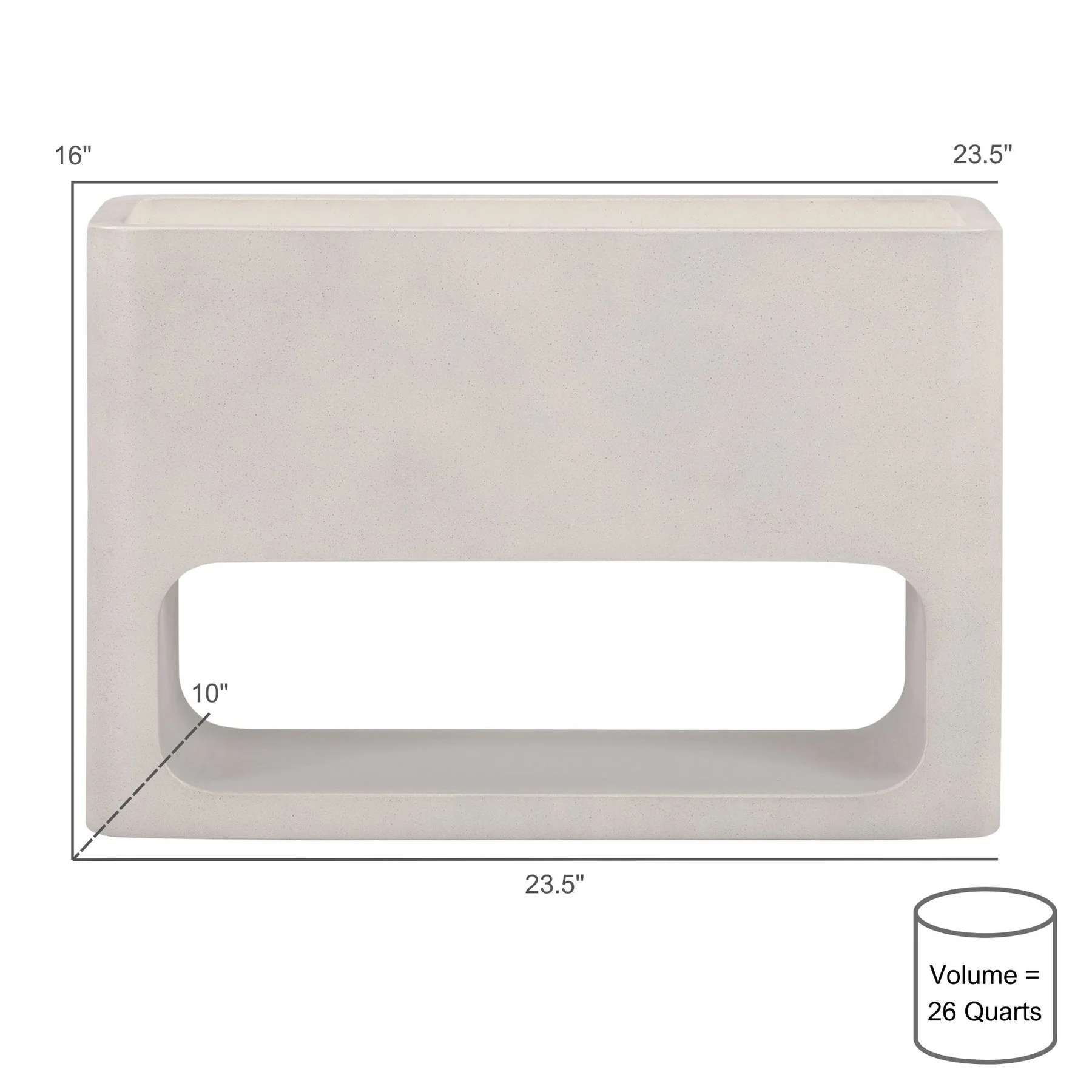 Sunstone Indoor or Outdoor Planter in White Concrete - Image 7