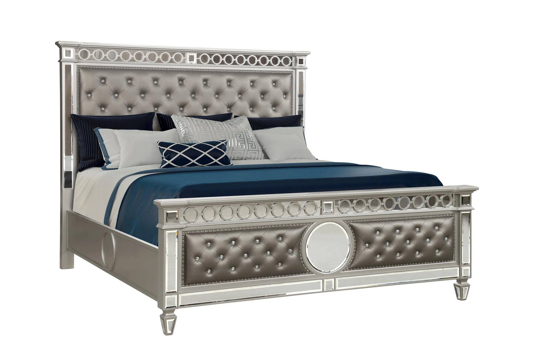 Symphony 4 Pc king Bed Silver - Image 3