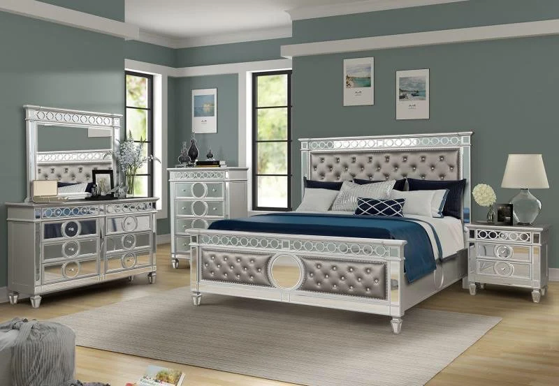 Symphony 5 Pc Queen Bed Silver - Image 2