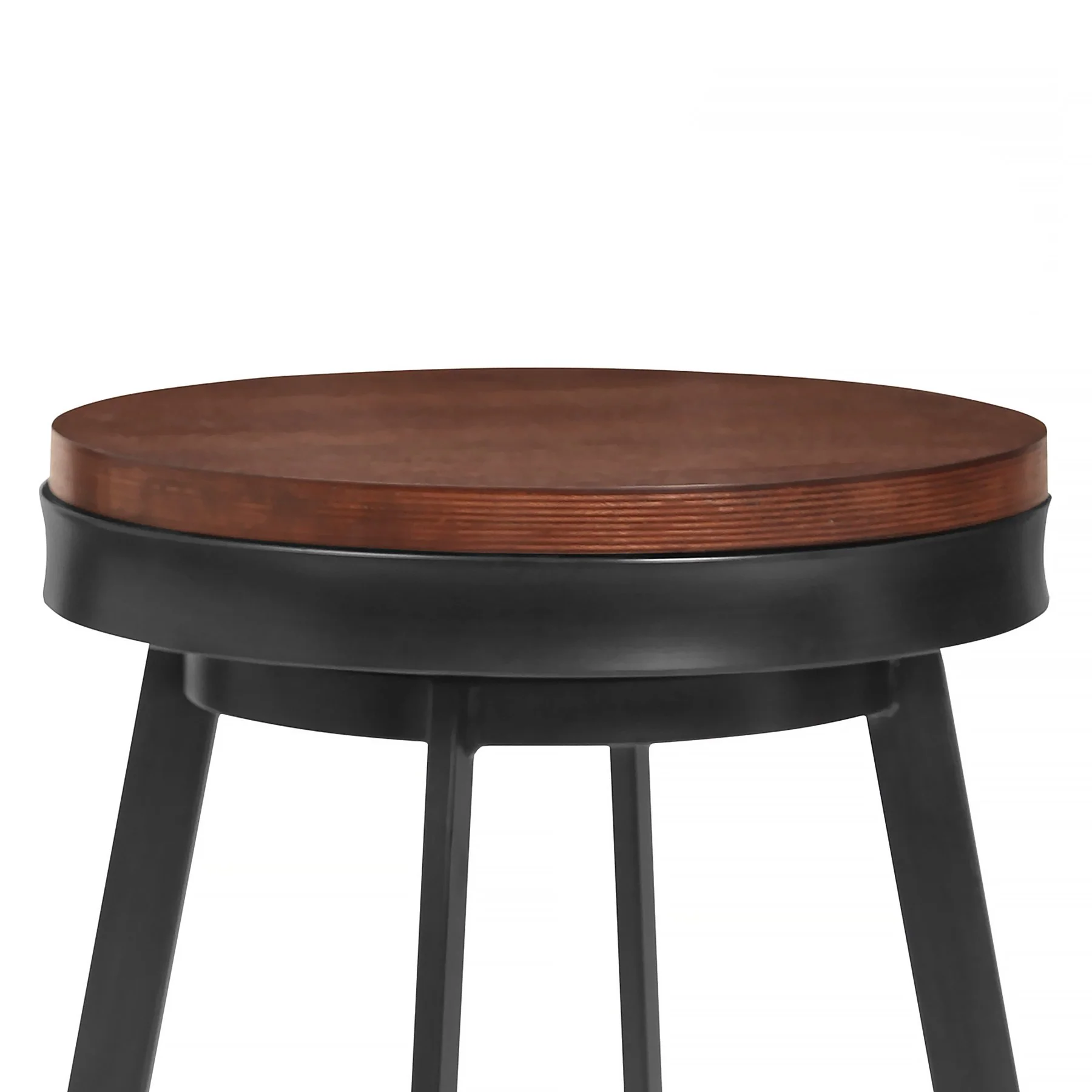 Topeka 30" Bar Height Barstool in Mineral Finish and Walnut Wood Seat - Image 2