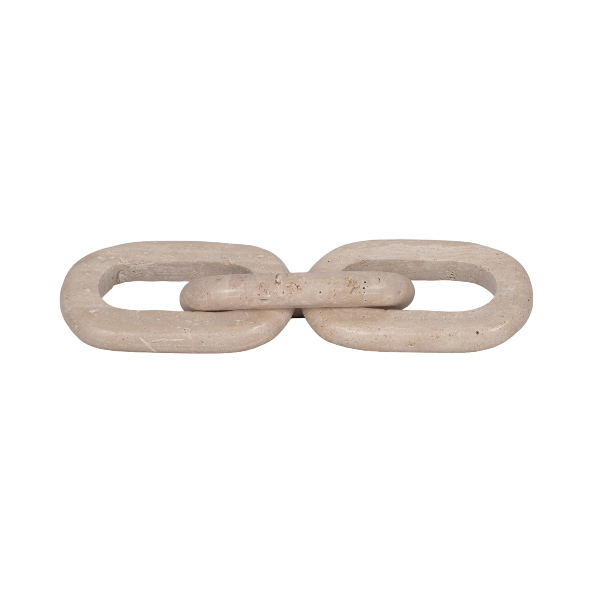 Travertine, 14" 3 Link Chain Decor, Tan