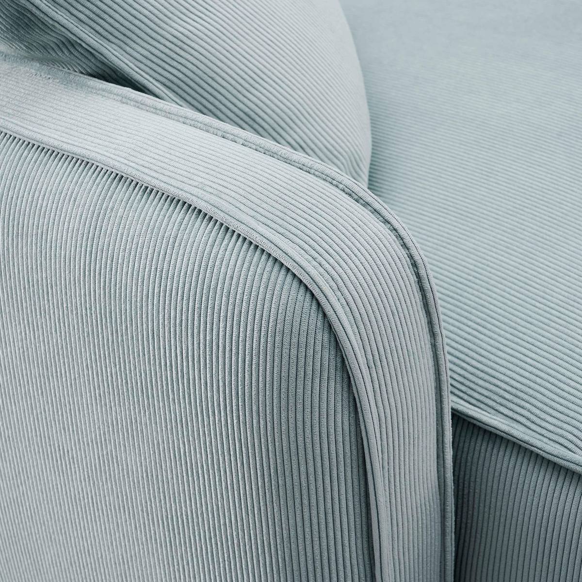 Travie Sea Blue Performance Corduroy Velvet Corner Chair - Image 4