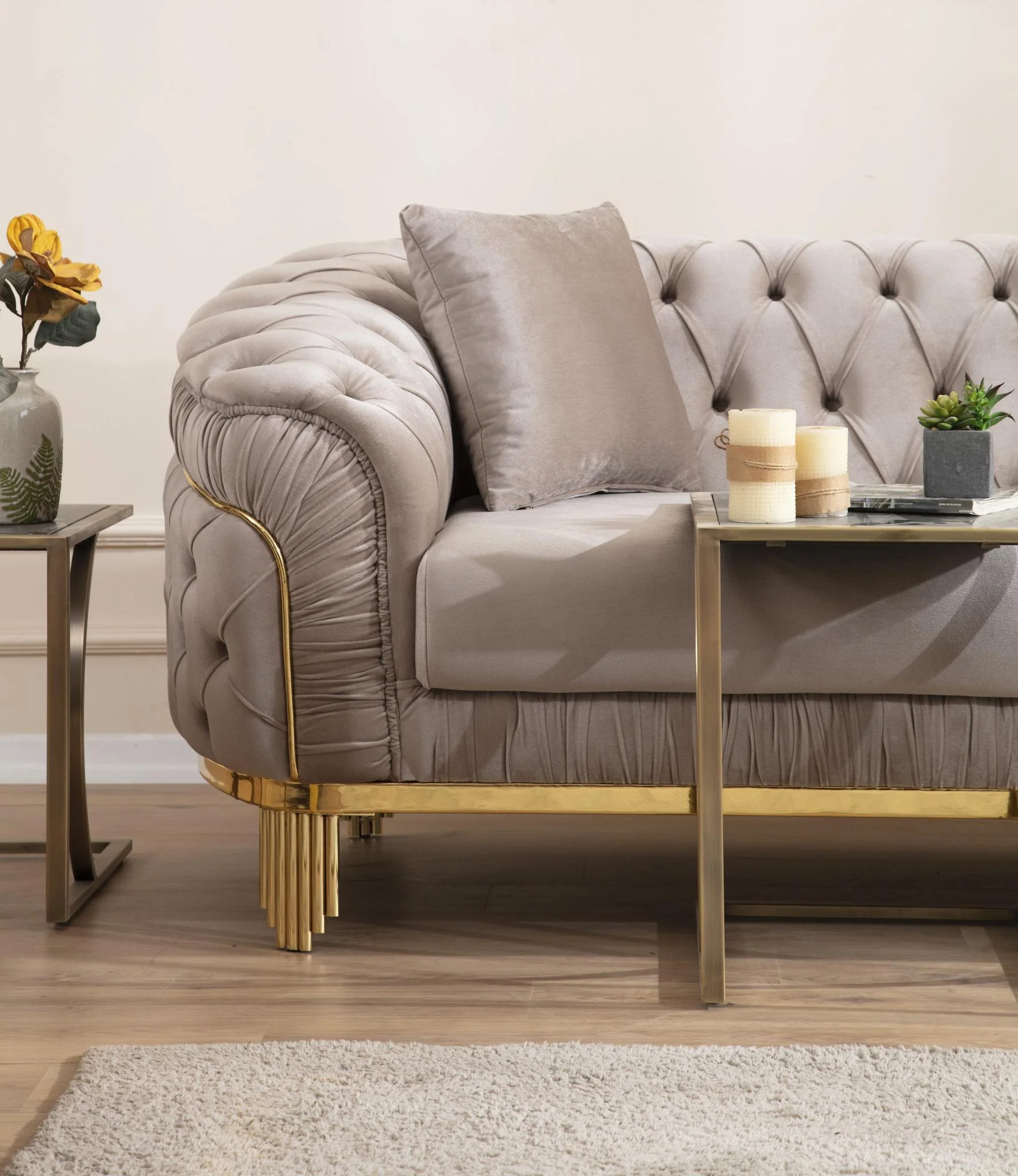 Vanessa 2PC Living Room Set Taupe - Image 6