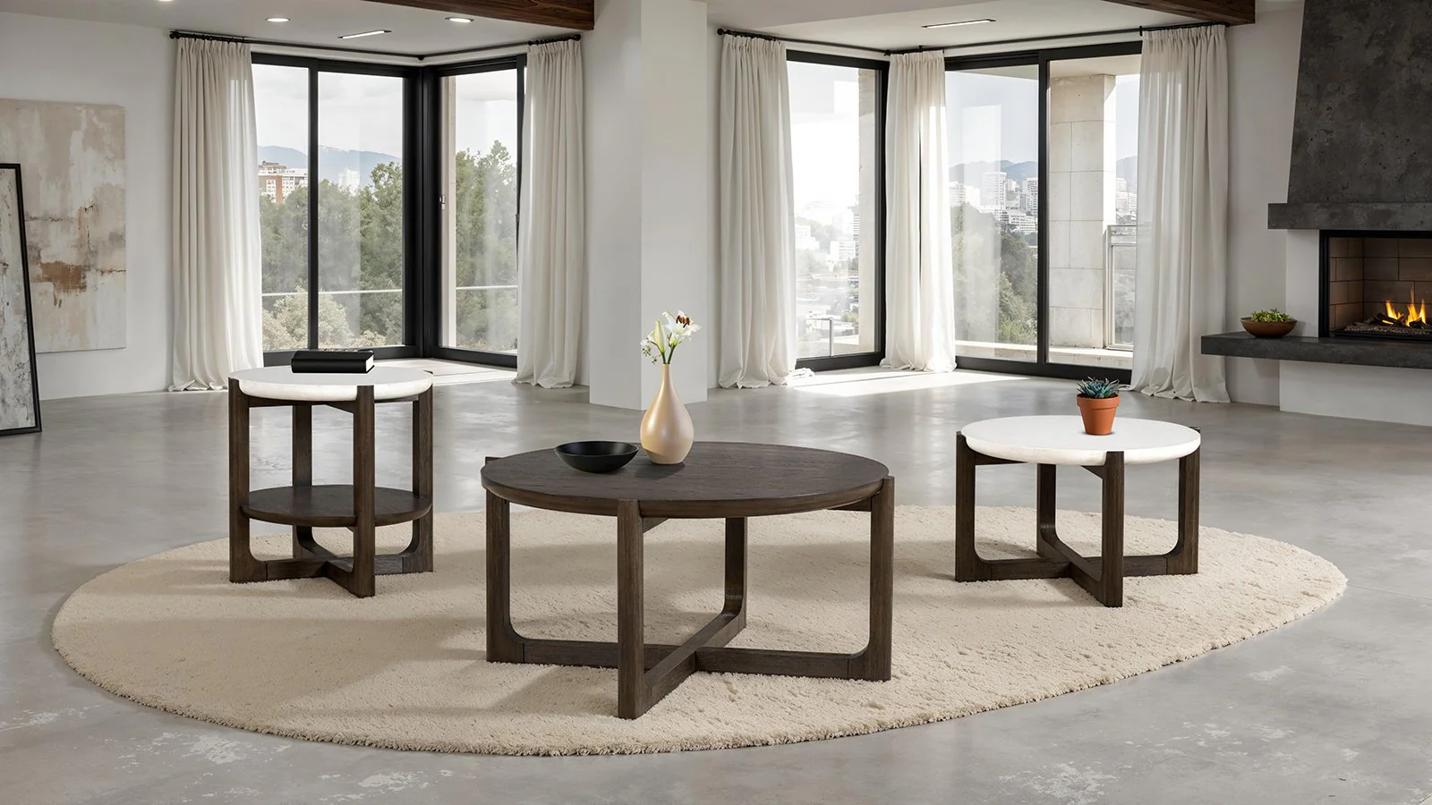 Vellara 25" Cocktail Table W/ Stone Top - Image 2