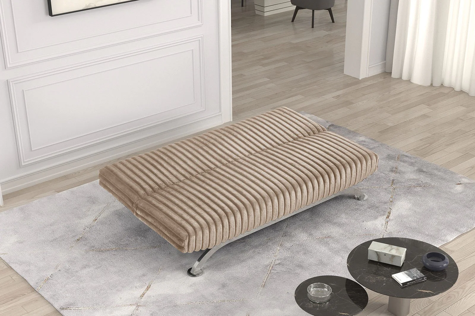 Villeneuve Futon Sofa Bed, Taupe - Image 2