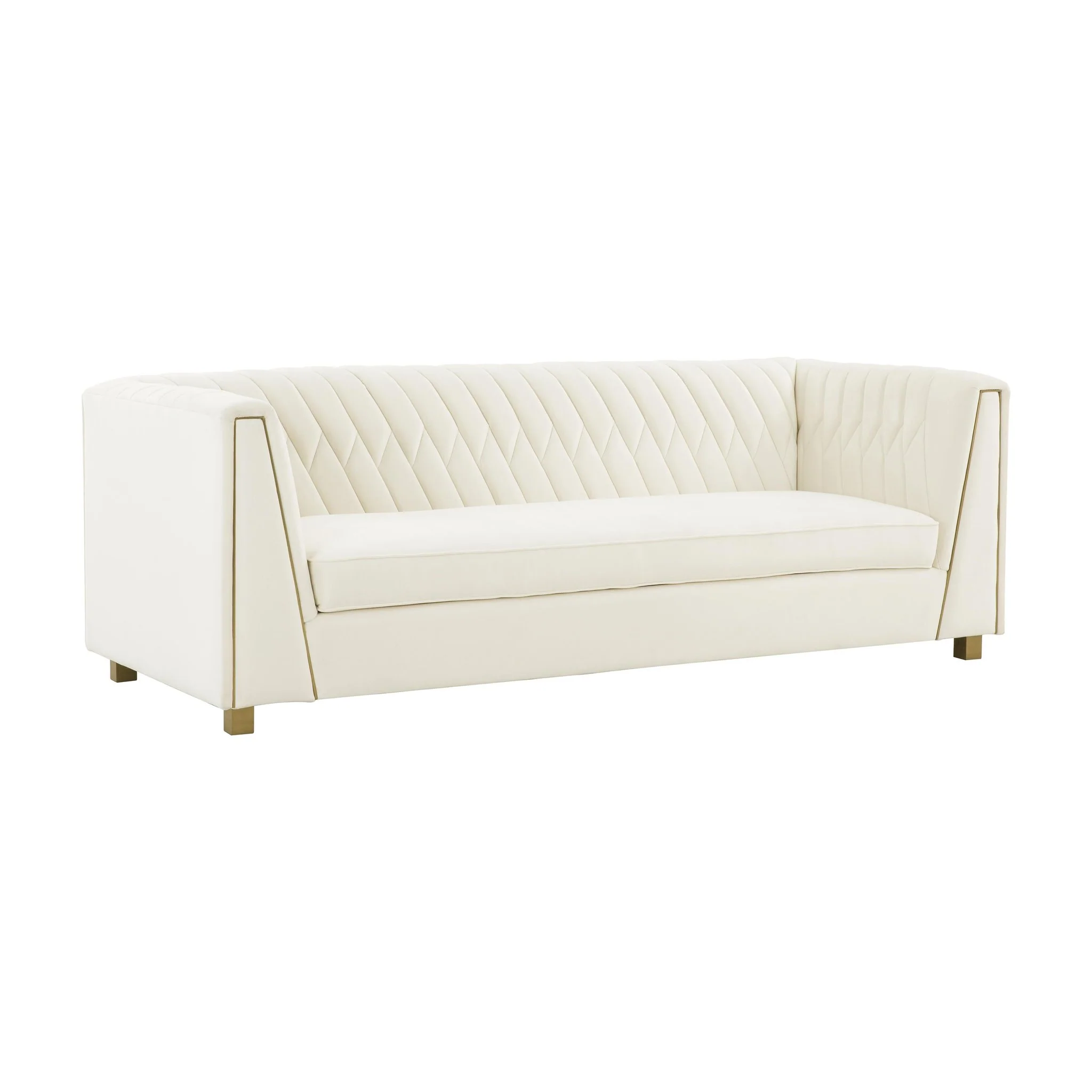 Wafa Cream Velvet Sofa