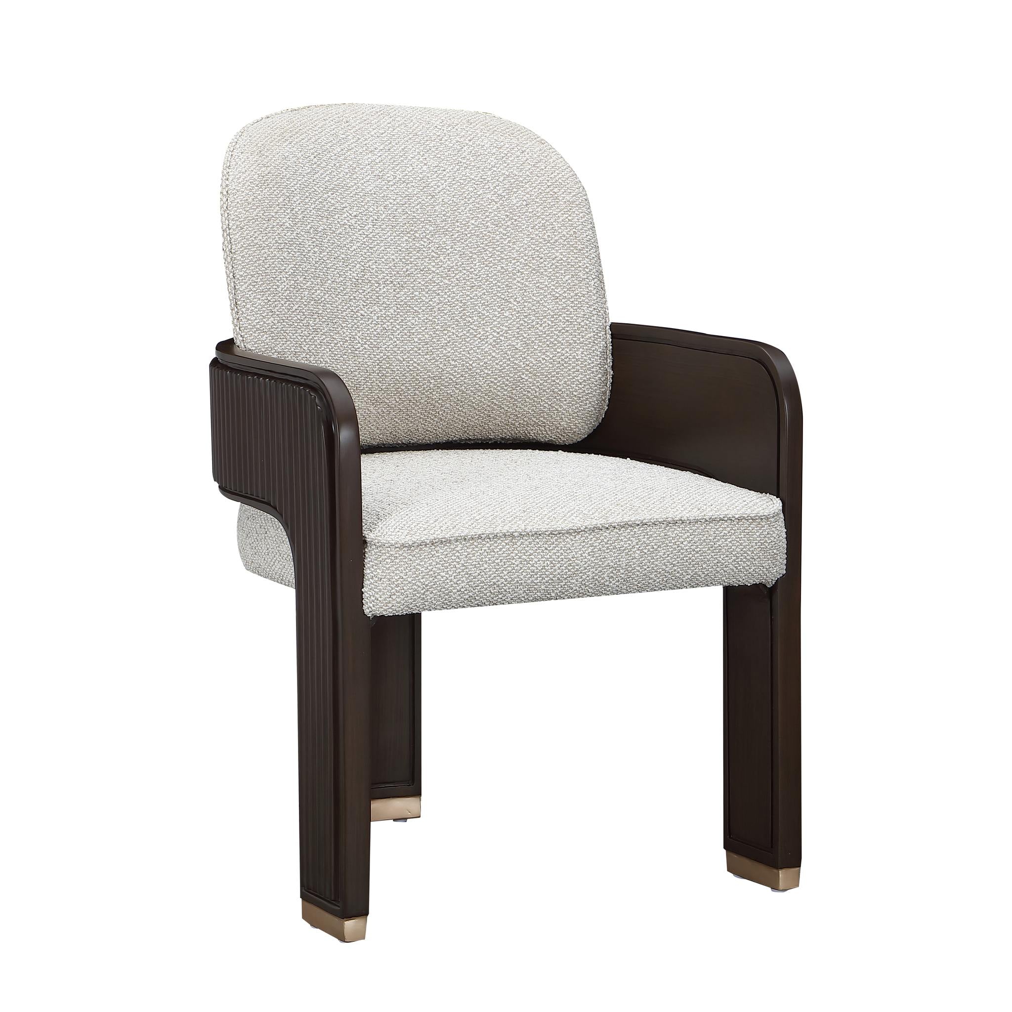West Kensington Dining Arm Chair - Buff/Medium Espresso