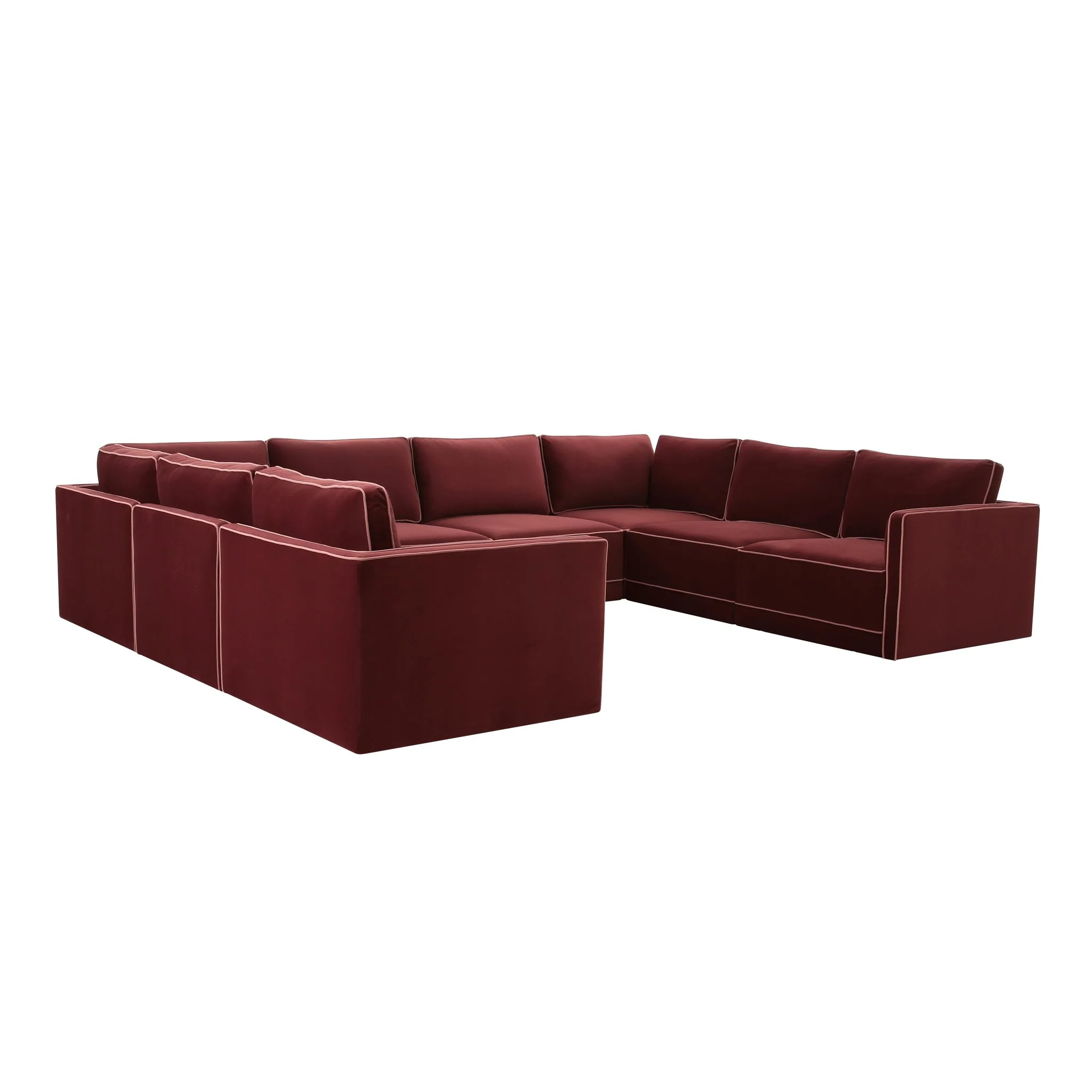 Willow Berry Red Modular Large U Sectional