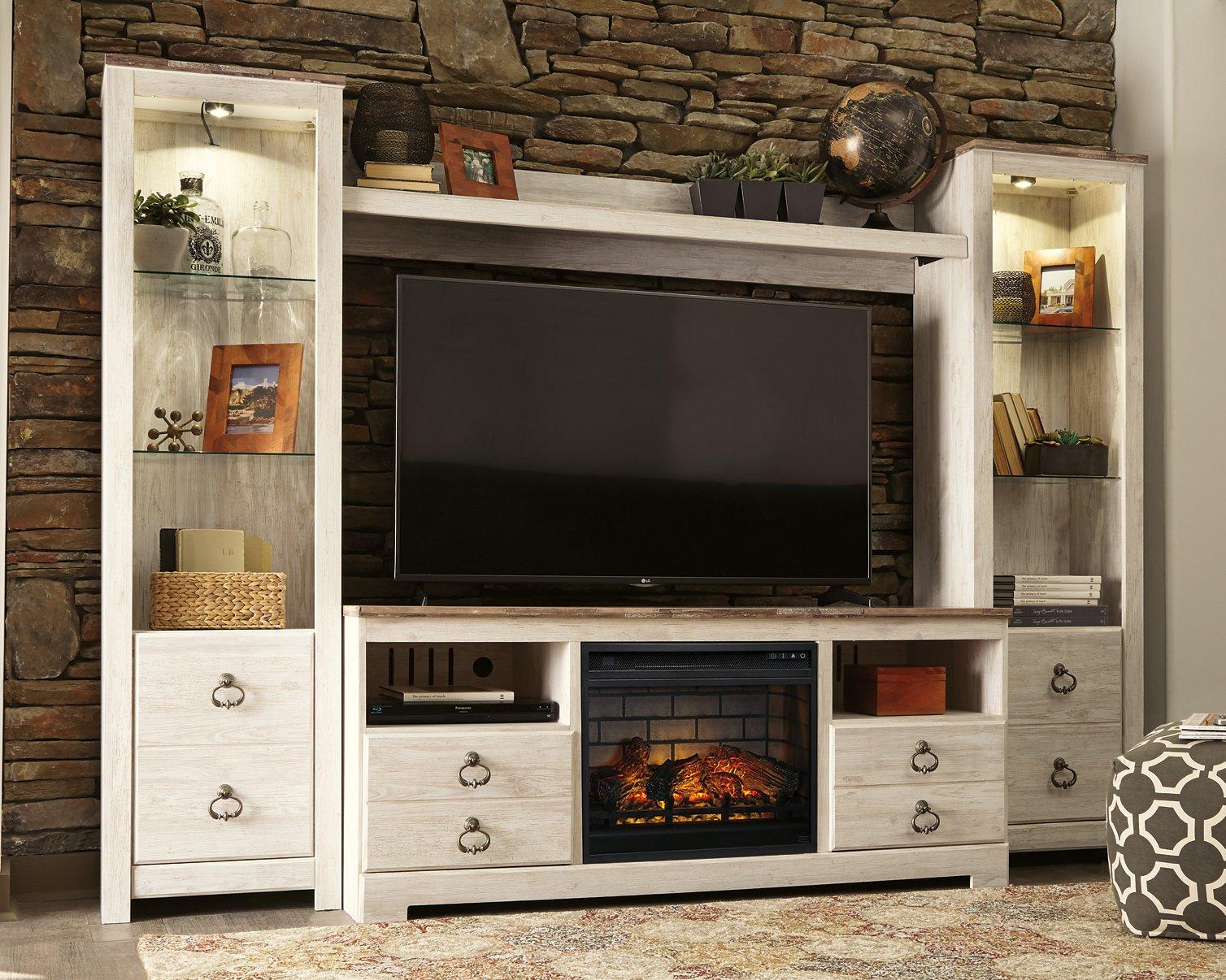 Willowton 4-Piece Entertainment Center with Electric Fireplace - Image 15