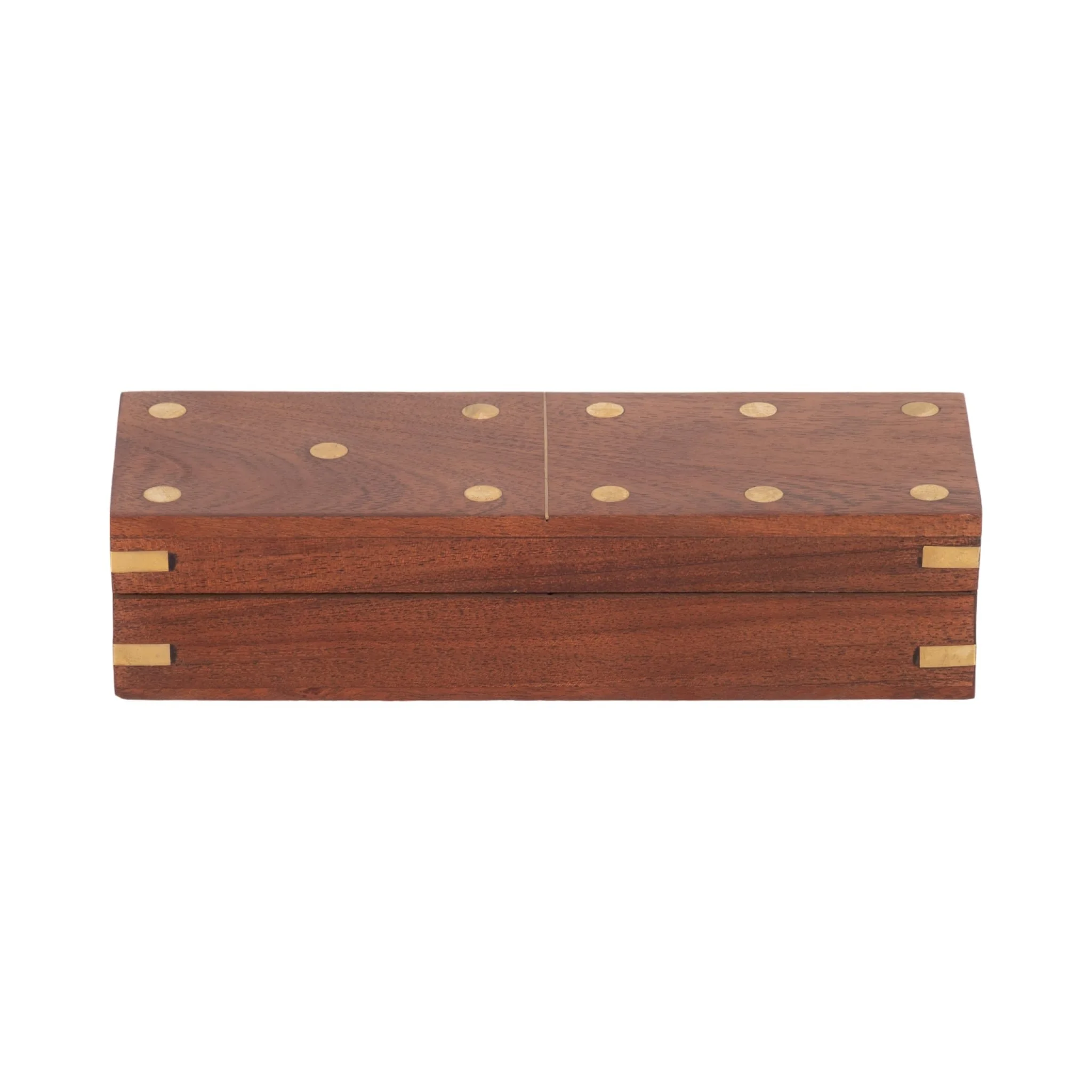 Wood, 8x3 Dominoes Box, Brown