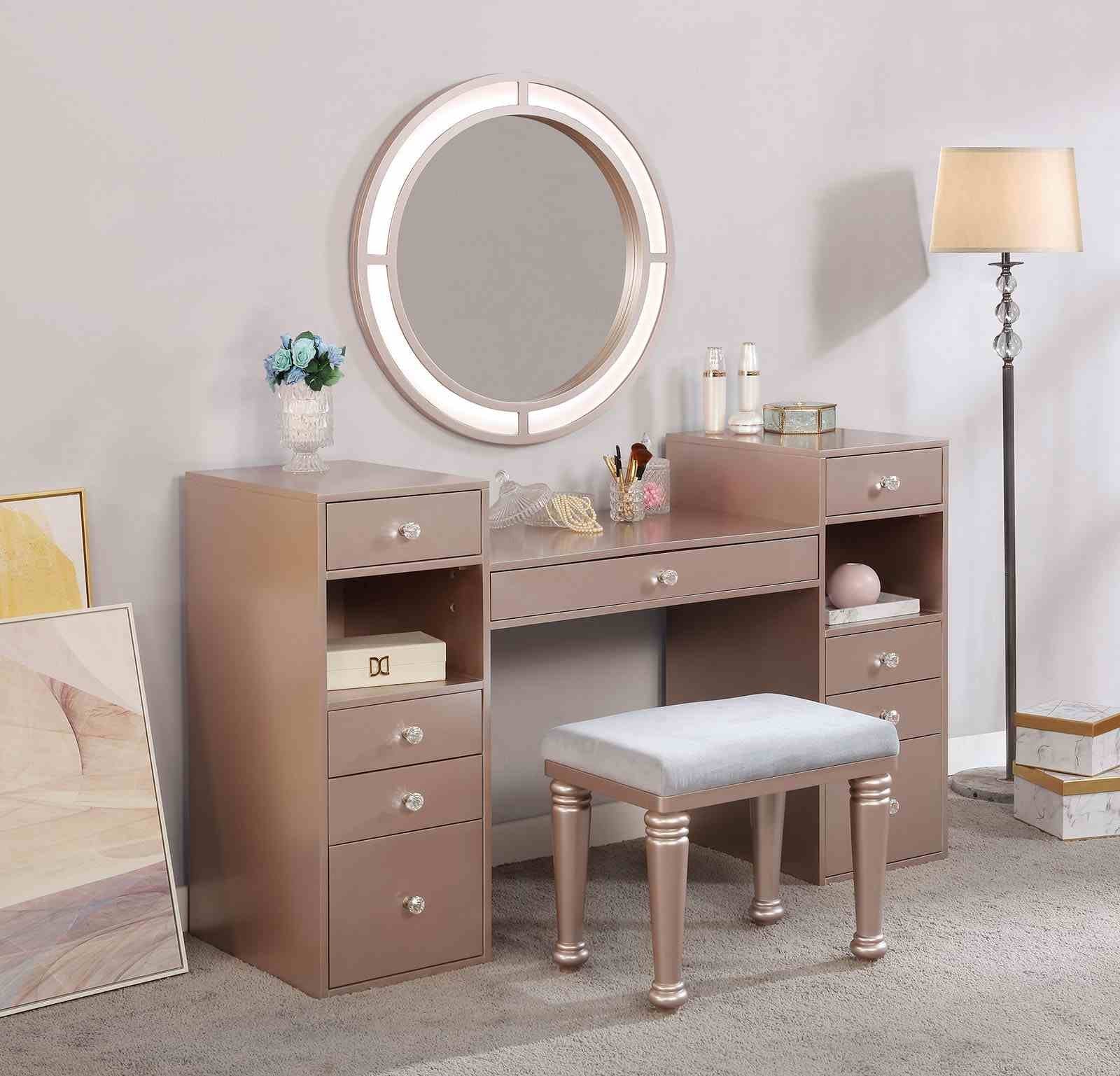Yasmine Vanity w/ Stool, Blush