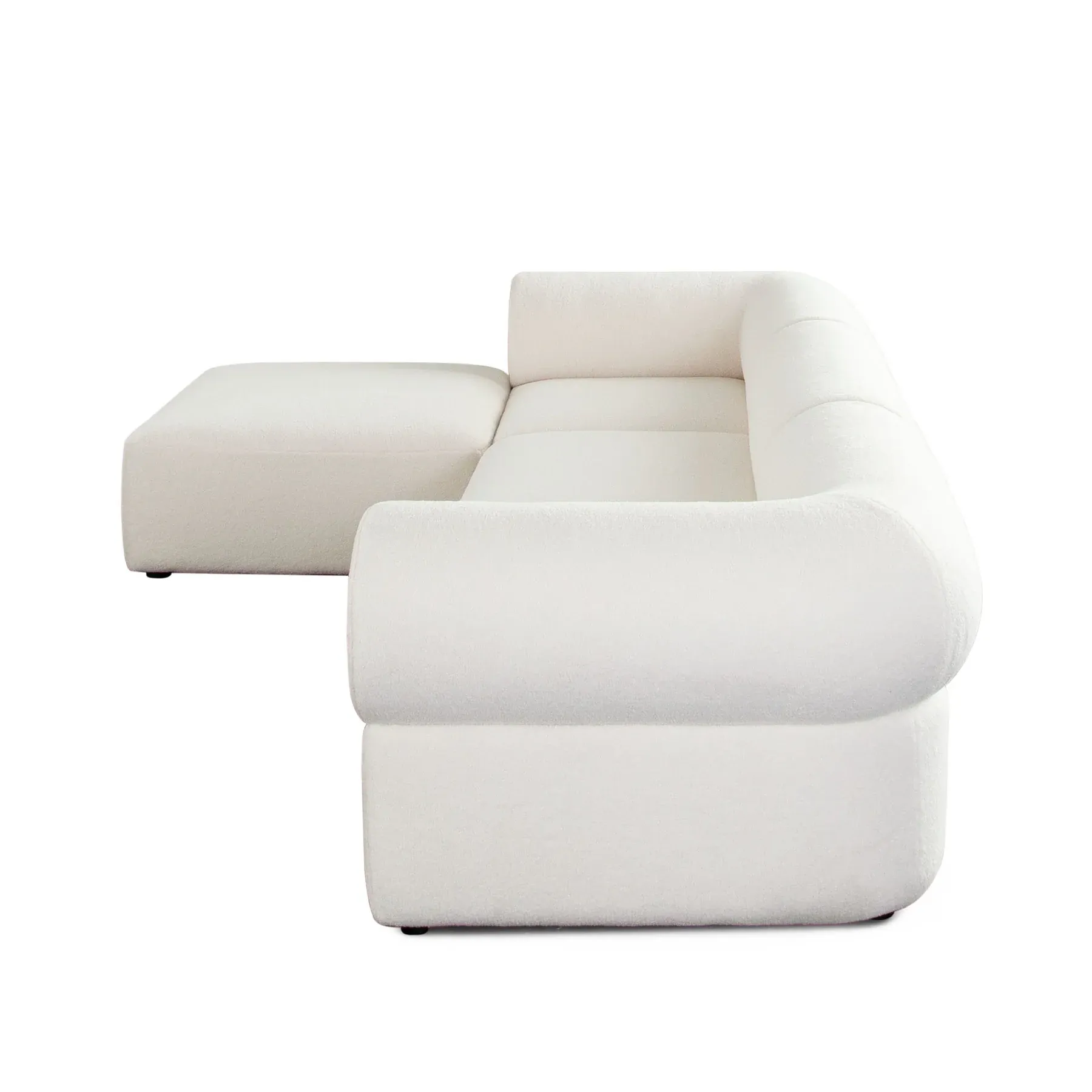 Zia 2PC Modular Sofa in Light Camel Performance Velvet Fabric